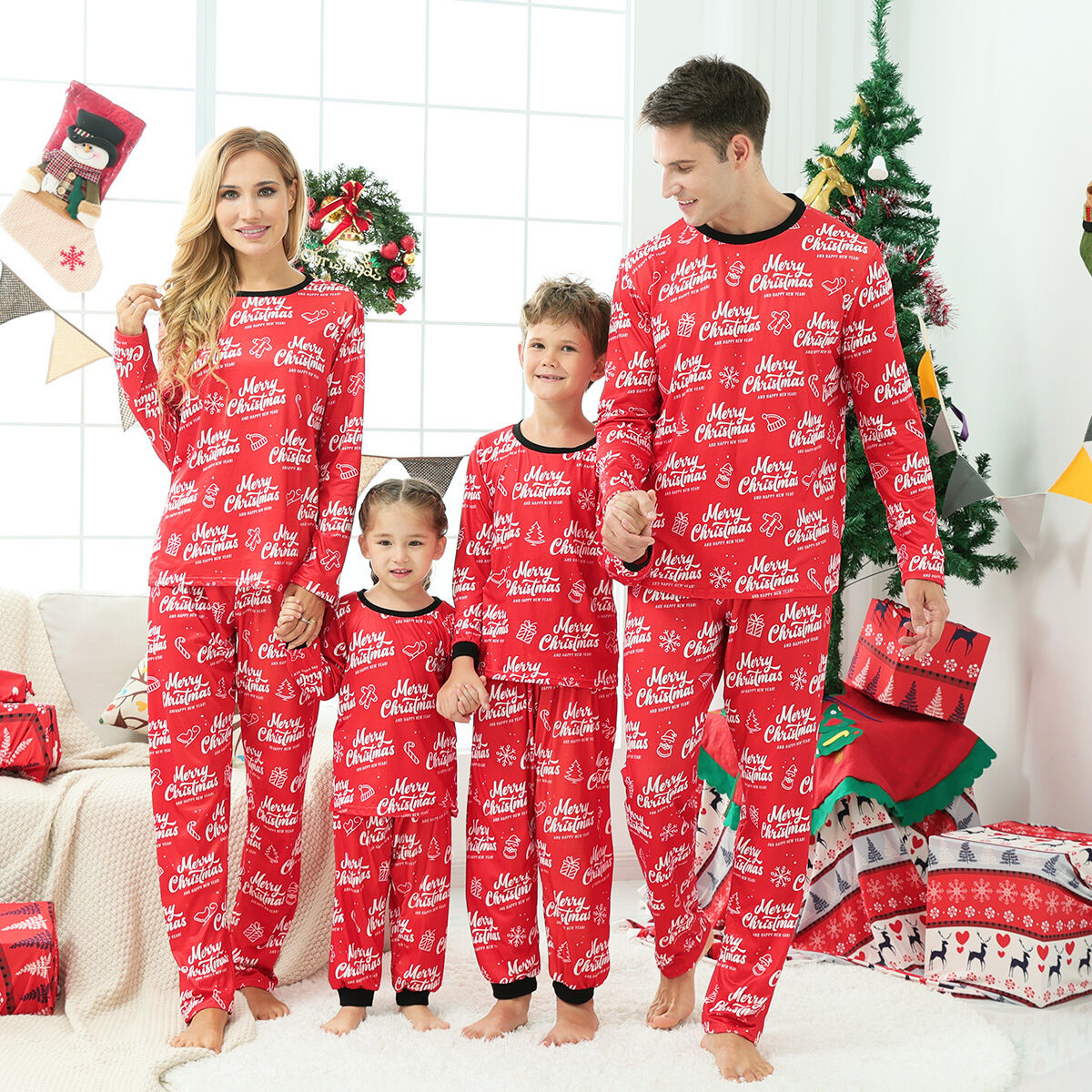 Parent-Child Pajamas Christmas Set Long Sleeve