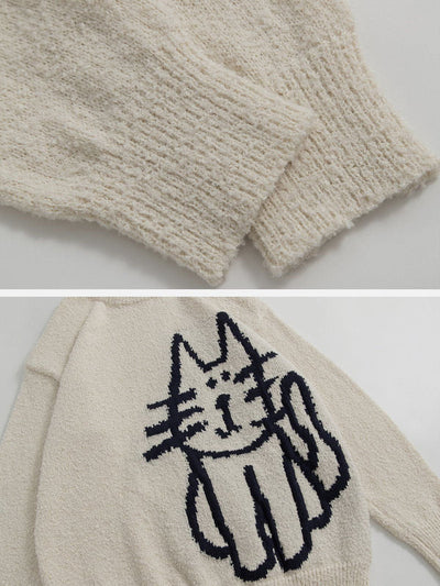 Aelfric Eden Hand Drawn Cat Sweater