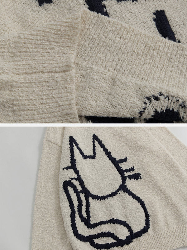 Aelfric Eden Hand Drawn Cat Sweater