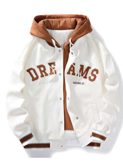 2 In 1 Hooded Baseball Jacket