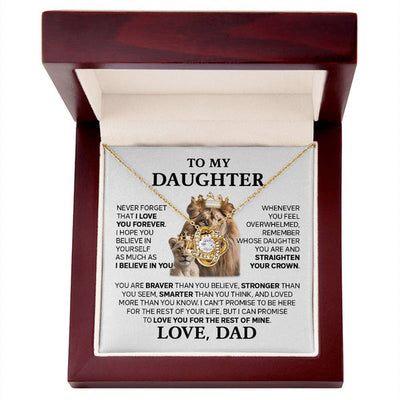 To My Daughter | Love Dad | Cubic Zirconia Love Knot Necklace